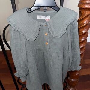 Zara Gray Button-Up Dress